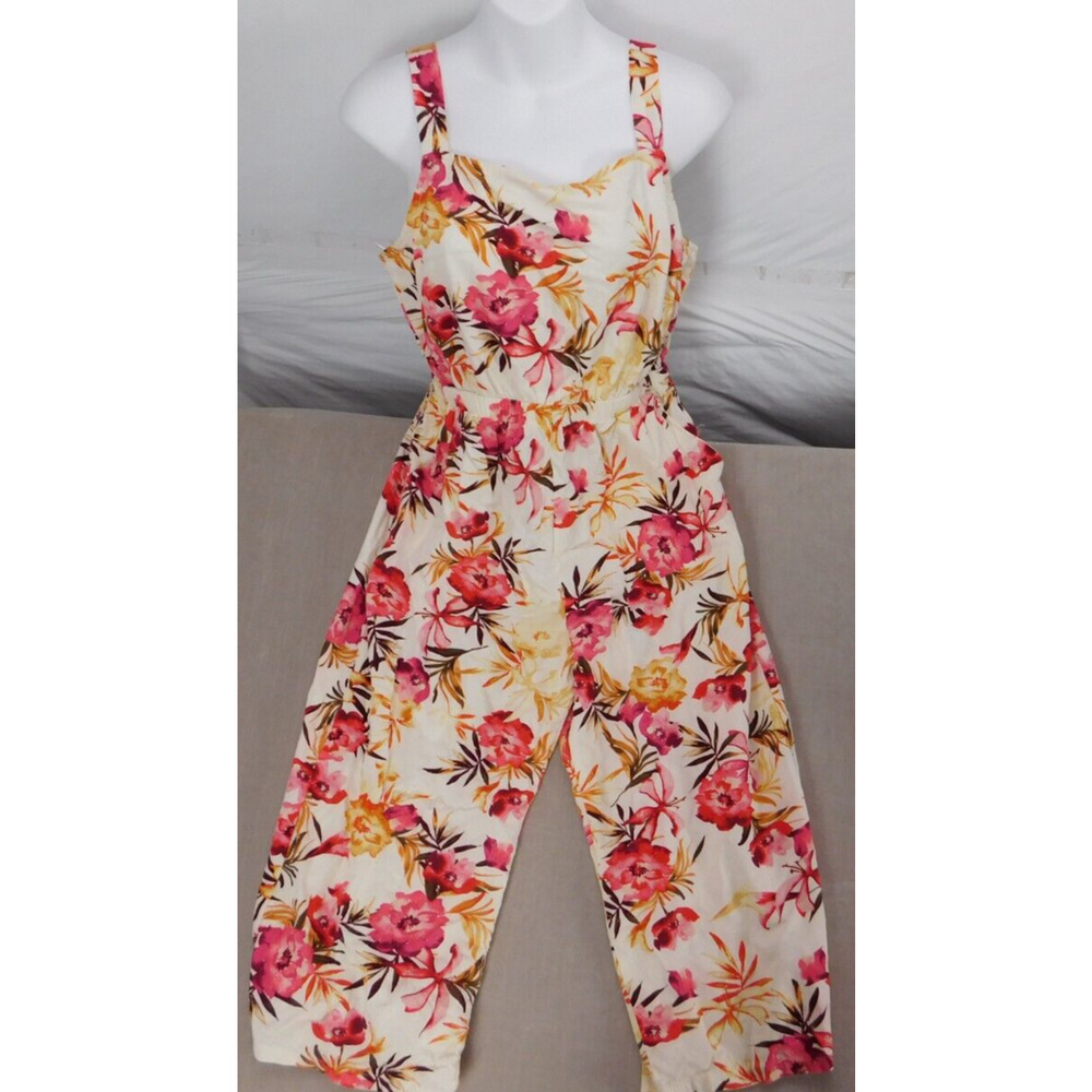 One Heart Clothing Los Angeles Women's M Multicolor Floral Jump Suit Pockets